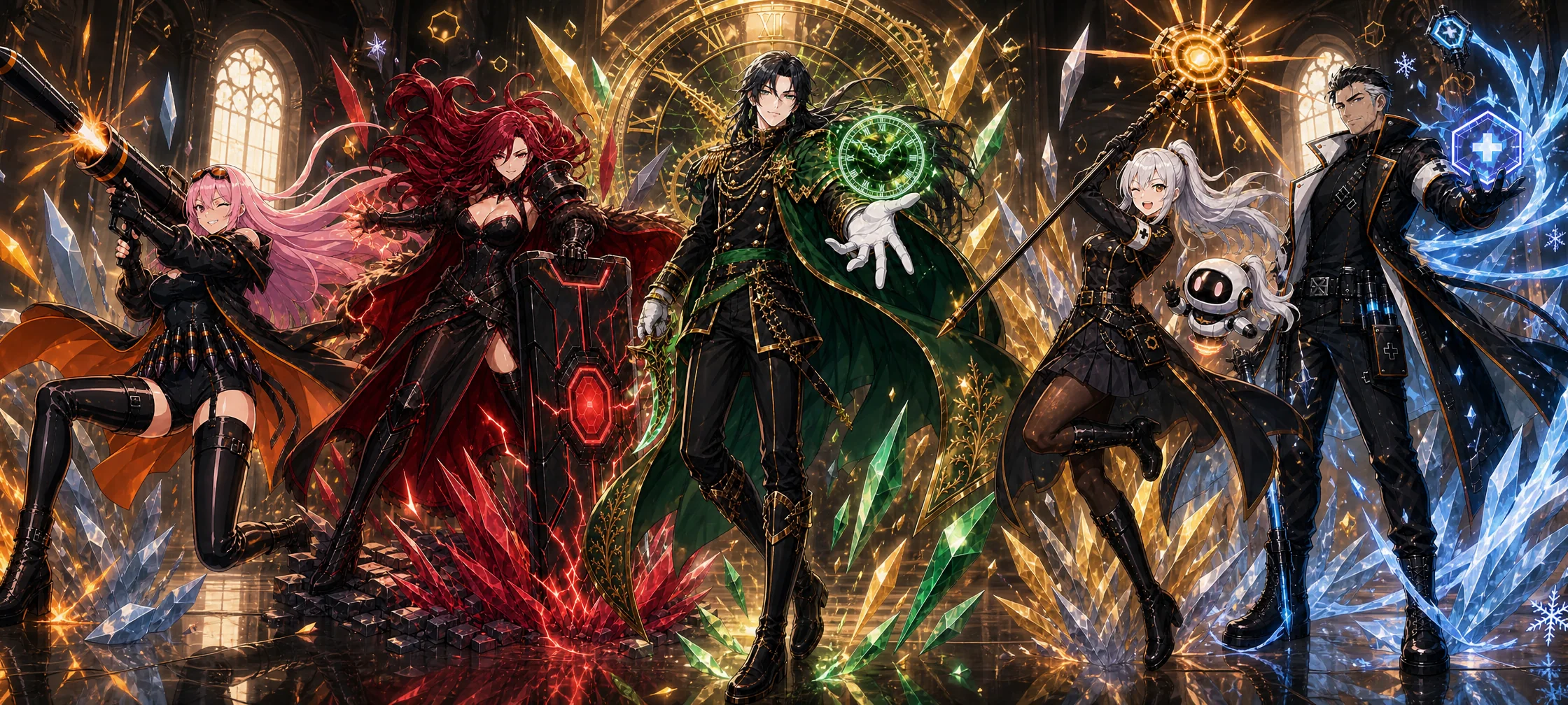 The five standard 5 star agents: Sysie, Minami, Fenix, Liliana and Zaelus